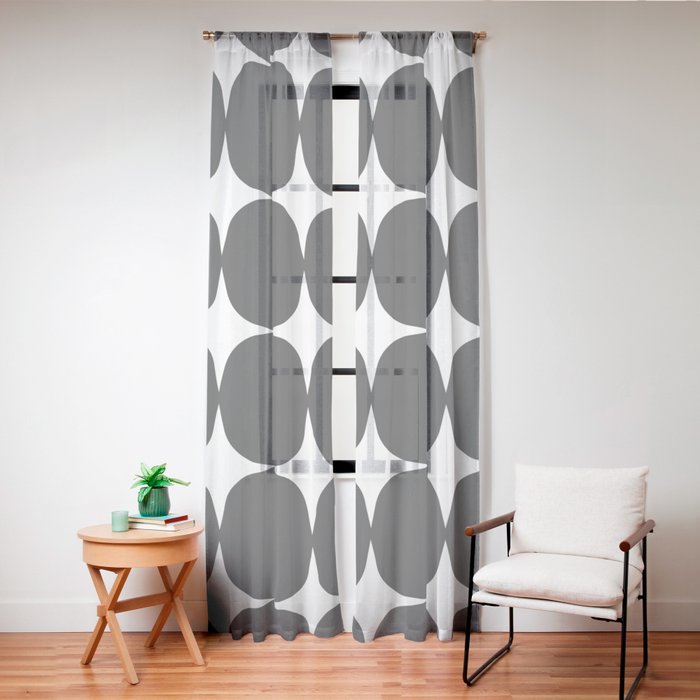 Retro '50s Shapes in Black and White Window Curtain Gallery Image 24