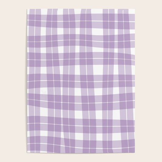 Wavy Plaid Lilac White Poster Gallery Image 2