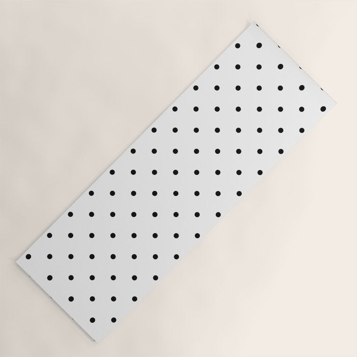 White & Black Polka Dots Yoga Mat Gallery Image 1