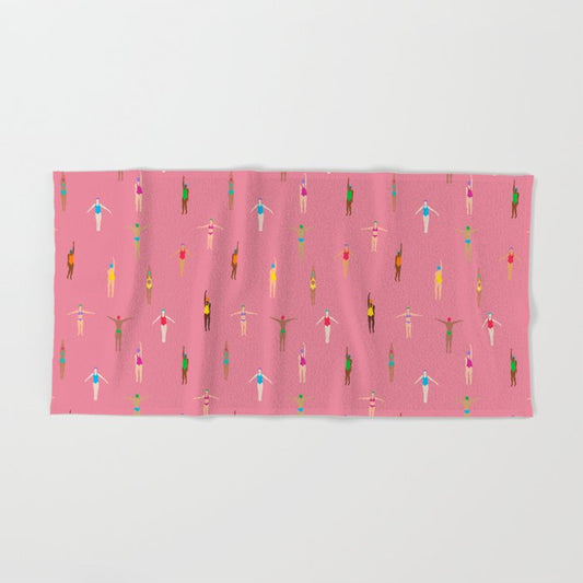 Swimmers in a Sea of Pink Bath Towel Gallery Image 2