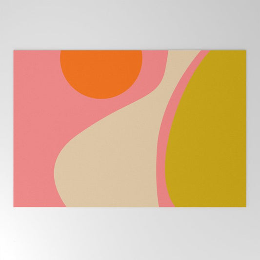 abstract composition modern blush pink Welcome Mat Gallery Image 2
