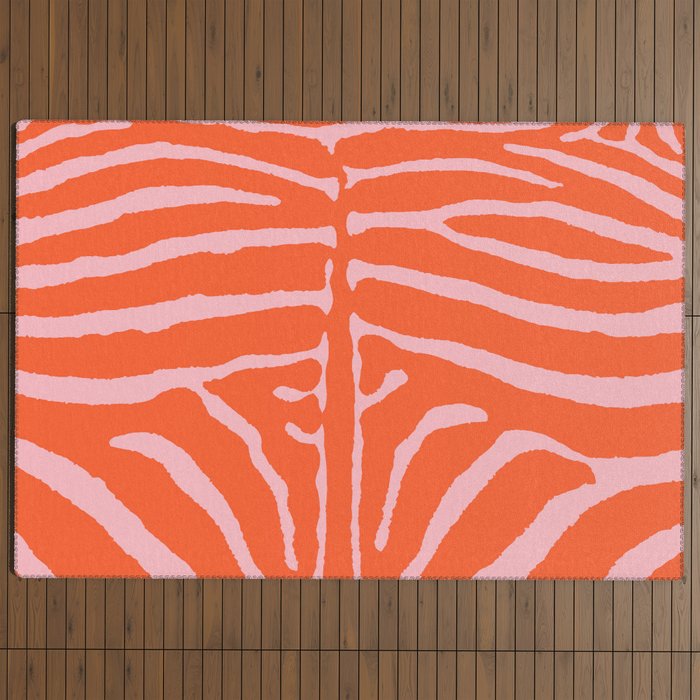 Zebra Orange and Pink 241 Outdoor Rug Gallery Image 4