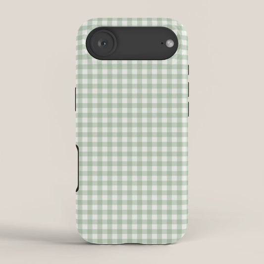 Gingham Plaid Pattern - Sage Green iPhone Case Gallery Image 2