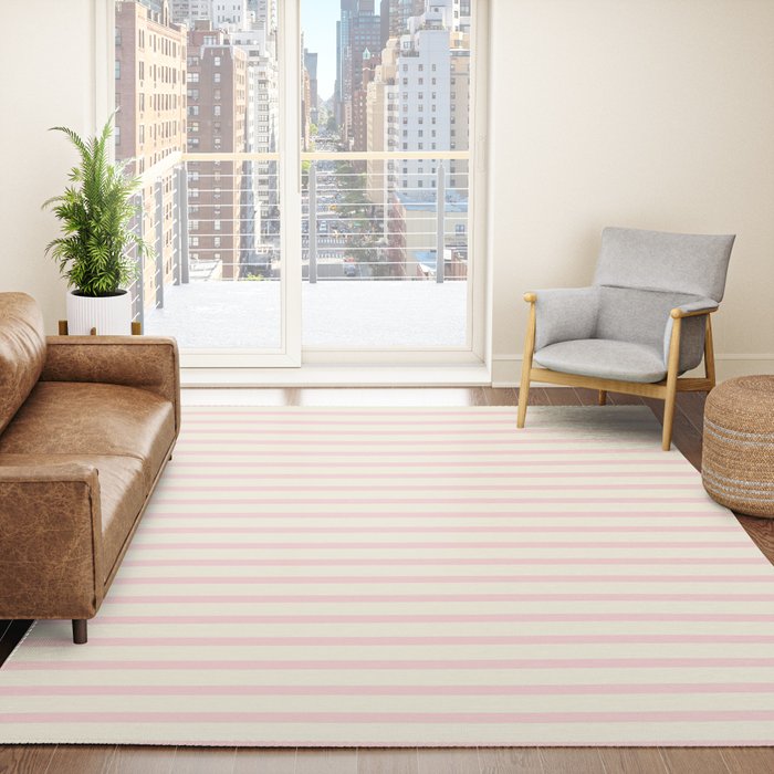 Pink Striped Rug Gallery Image 4