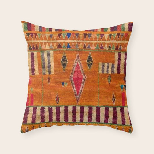 Orange Traditional Moroccan Design Throw Pillow Gallery Image 2