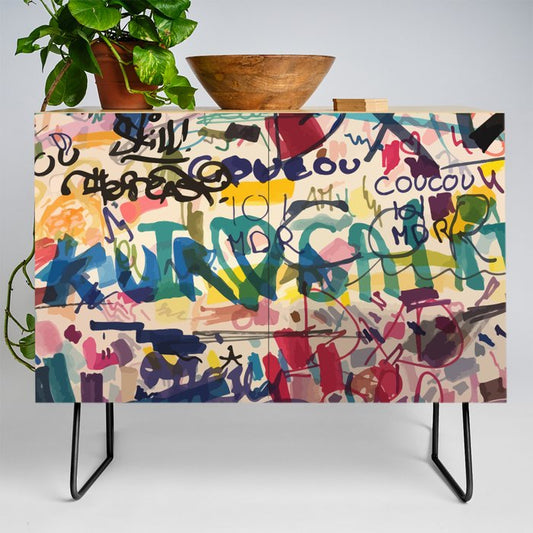 Urban Graffiti Paper Street Art Credenza Gallery Image 2