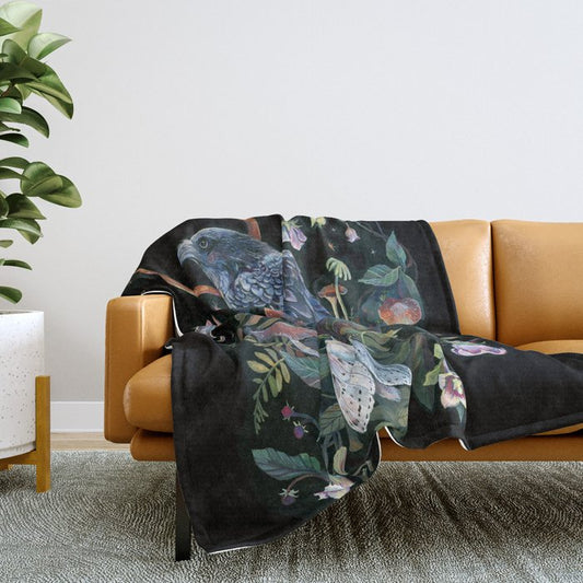 Moon Raven Throw Blanket Gallery Image 2
