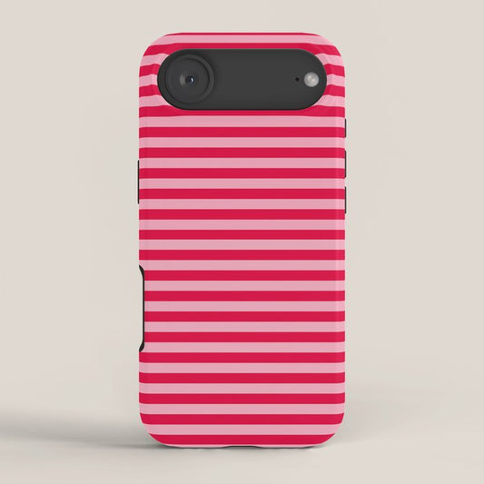 Retro, Beach, Colorful Stripes, Pink and Red iPhone Case Gallery Image 2