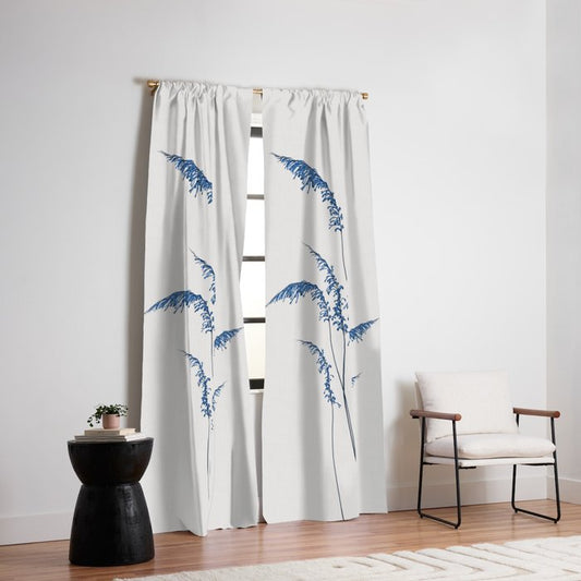 Blue flowers 2 Window Curtain Gallery Image 2