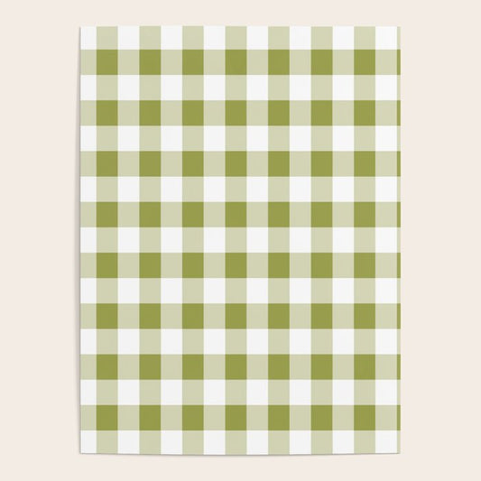 Gingham Large Green White Poster Gallery Image 2