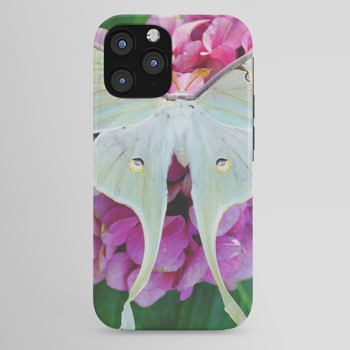 Luna Moth On Pink Hydrangea Nature Art iPhone Case Gallery Image 44
