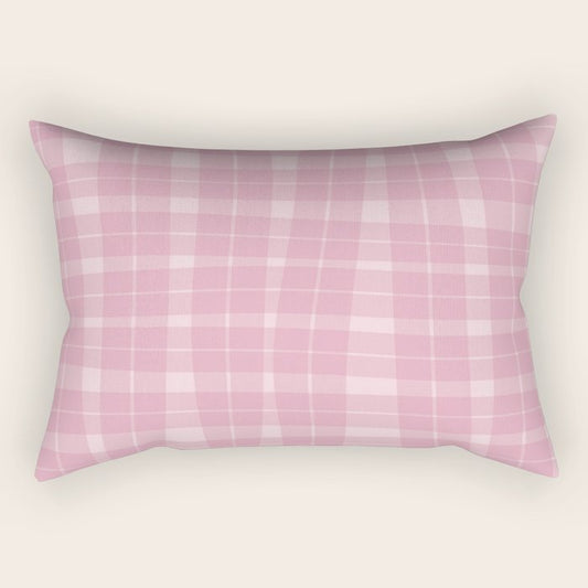 Wavy Plaid Pink Rectangular Pillow Gallery Image 2