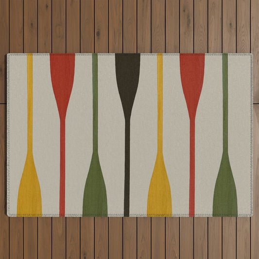 Canoe Paddle Stripes Outdoor Rug Gallery Image 2