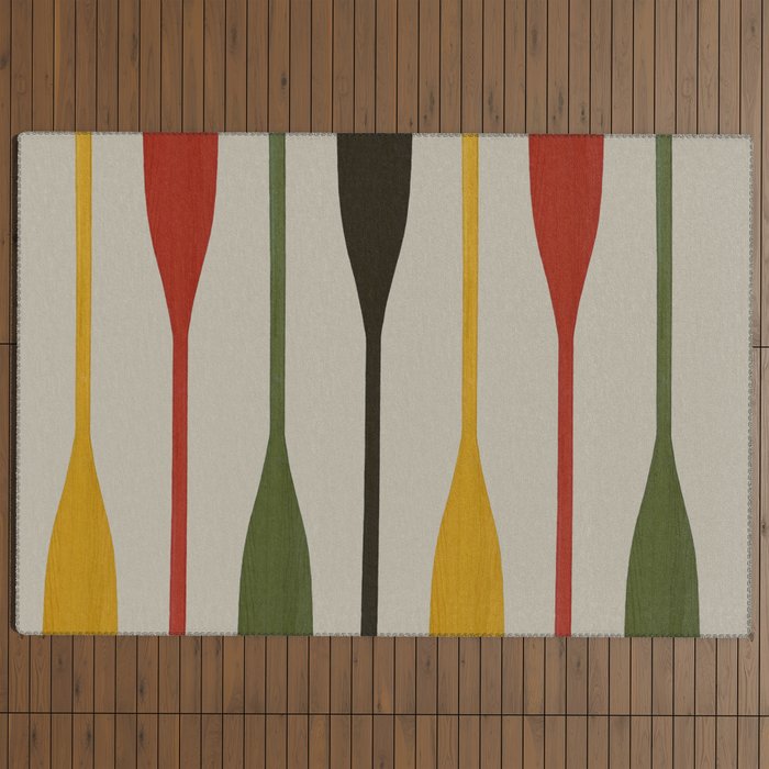 Canoe Paddle Stripes Outdoor Rug Gallery Image 4