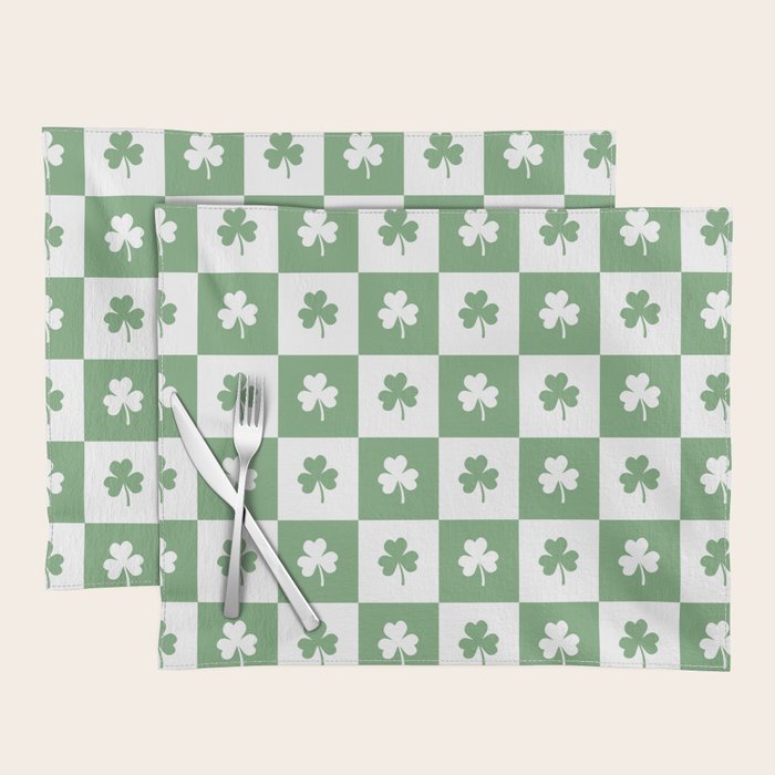 Shamrock Checkered Pattern Placemat Gallery Image 2