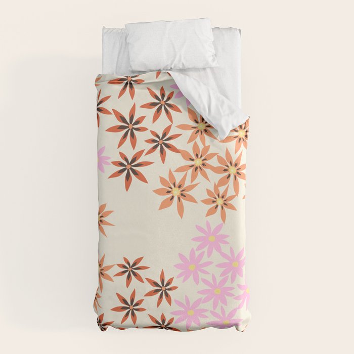 Colorful flowers. Abstract botanical art. Flower market. Tokyo exhibition print Duvet Cover Gallery Image 10