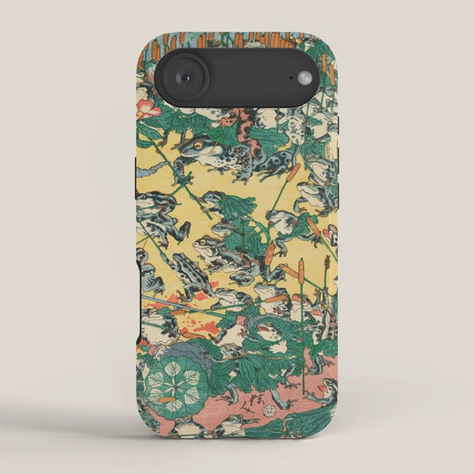 Fashionable Battle of Frogs by Kawanabe Kyosai, 1864 iPhone Case Gallery Image 2
