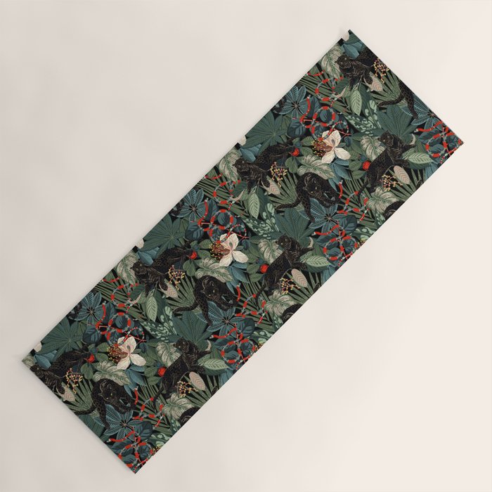 Tropical Black Panther Yoga Mat Gallery Image 1