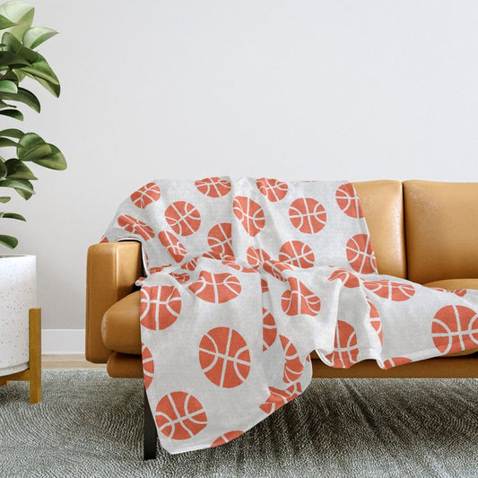 Basketball Pattern Throw Blanket Gallery Image 2