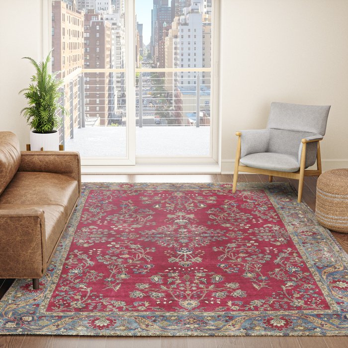 Kashan Central Persian Silk Rug Print Rug Gallery Image 4