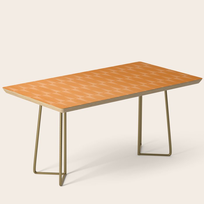 Mid Century Modern Geometric Orange Hexad Pattern Coffee Table Gallery Image 2