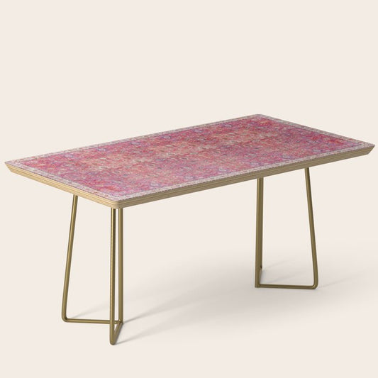 Pink Vintage Antique Oriental Traditional Moroccan Original Artwork Coffee Table Gallery Image 2