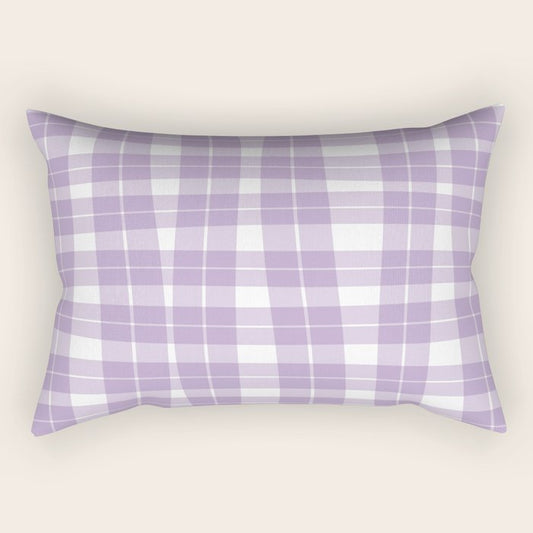 Wavy Plaid Lilac White Rectangular Pillow Gallery Image 2