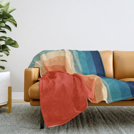 Retro 70s Color Palette III Throw Blanket Gallery Image 2