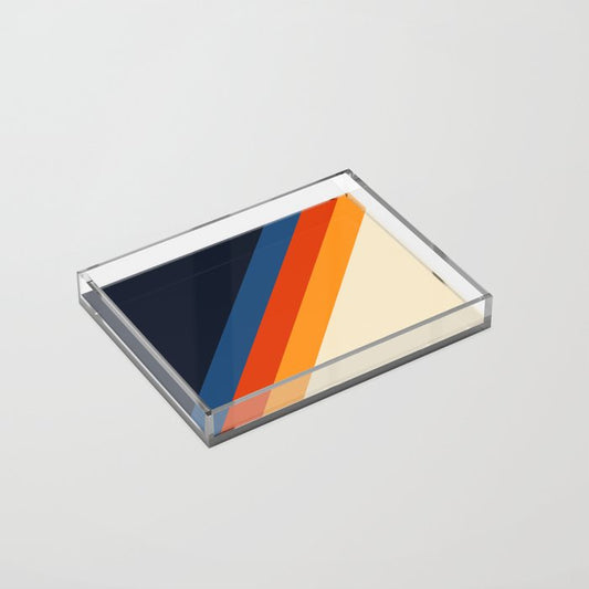 Colorful Classic Retro 70s Vintage Style Stripes - Padona Acrylic Tray Gallery Image 2
