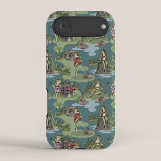 Vintage Pin-Up Girl Frogs iPhone Case Gallery Image 2