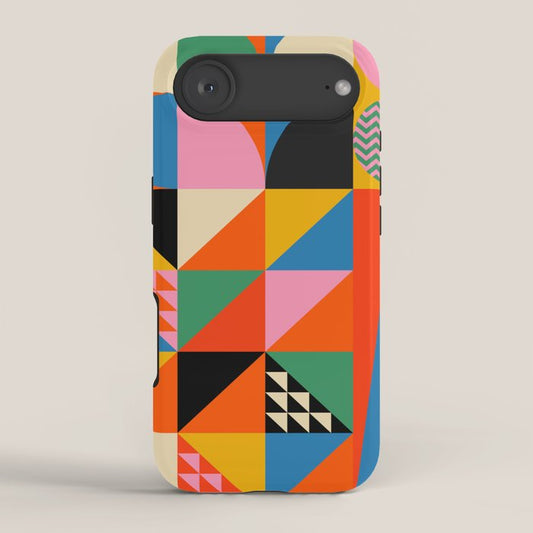 Geometric abstraction in colorful shapes iPhone Case Gallery Image 2