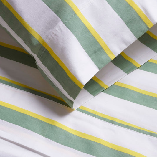 Off-Set Stripe Brushed Cotton Sheet Set