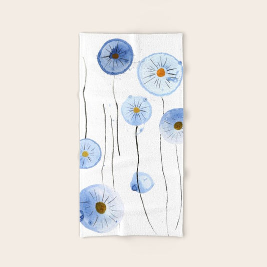 blue abstract dandelion 2 Bath Towel Gallery Image 2