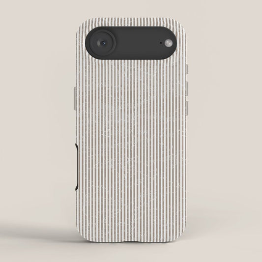 Cocoa Brown Tan Pinstripes iPhone Case Gallery Image 2