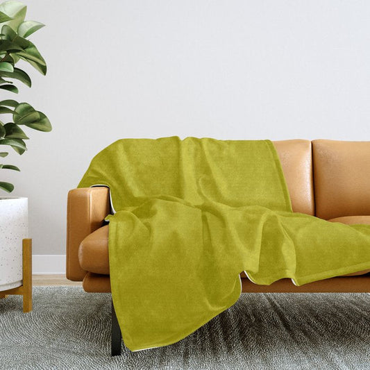 CHARTREUSE Yellowish Green solid color Throw Blanket Gallery Image 2