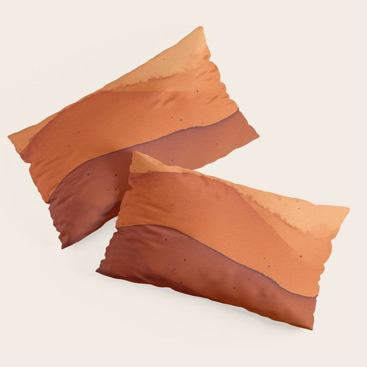 Burnt Orange Abstract Ombre Pillow Sham Gallery Image 2
