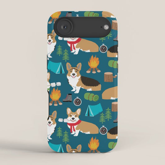 Corgi camping marshmallow roasting corgis outdoors nature dog lovers iPhone Case Gallery Image 2
