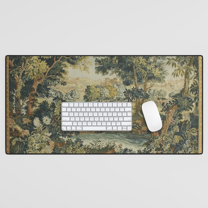 Antique 18th Century Verdure French Aubusson Tapestry Desk Mat Gallery Image 1