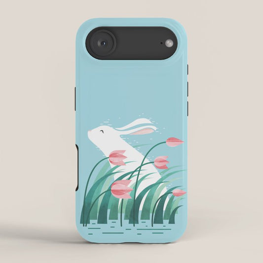 Rabbit Resting, Sky Blue Version iPhone Case Gallery Image 2