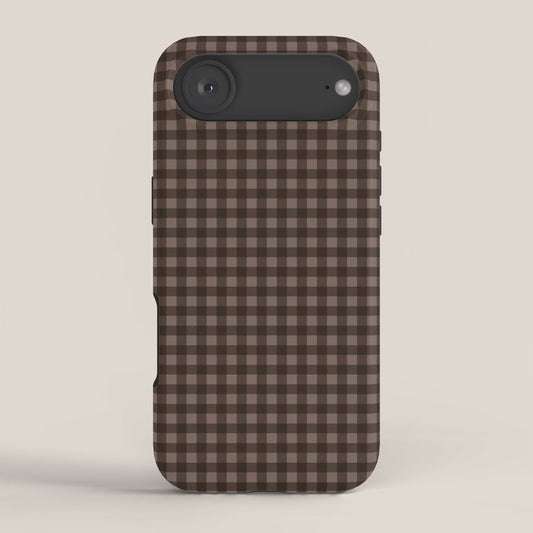 Gingham Plaid Pattern - Earthy Brown iPhone Case Gallery Image 2