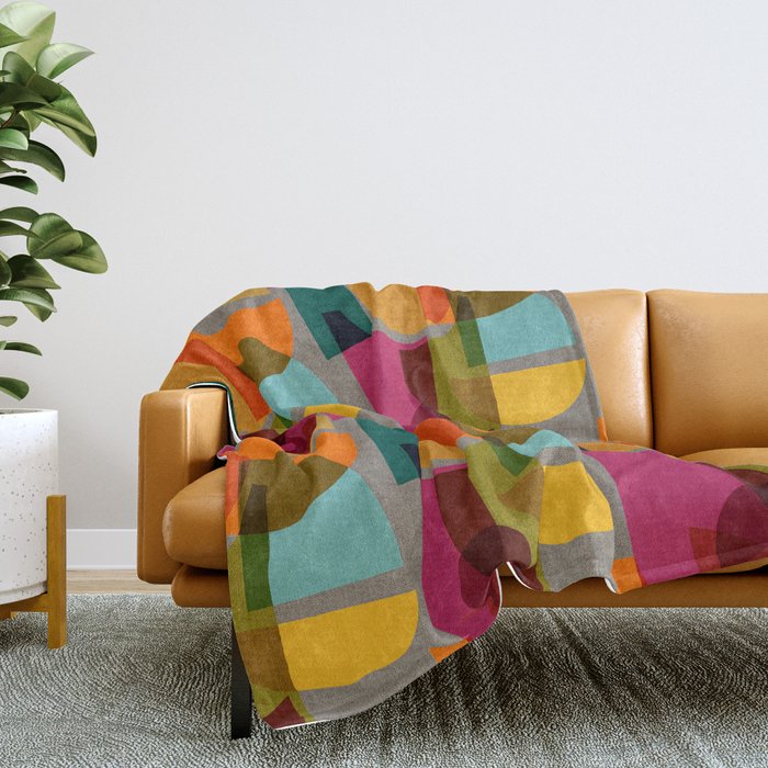 Mid Century Kaleidoscope Throw Blanket Gallery Image 2