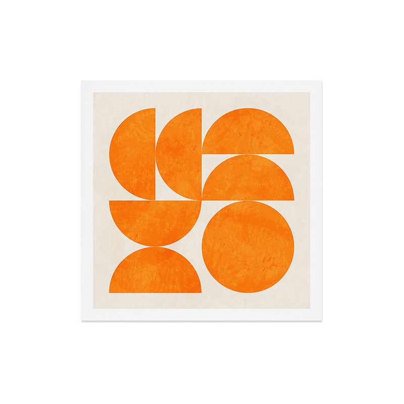 Geometric Shapes orange mid century Art Print Gallery Image 2
