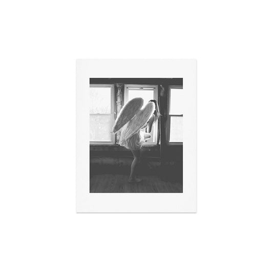 Caught Her Sneaking Out the Bathroom Window female angel black and white photograph - photography - photographs wall decor Art Print Gallery Image 2