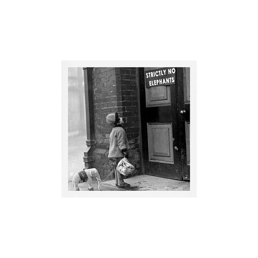 'Strictly No Elephants' vintage humorous child verses the world black and white photograph / black and white photography Art Print Gallery Image 2