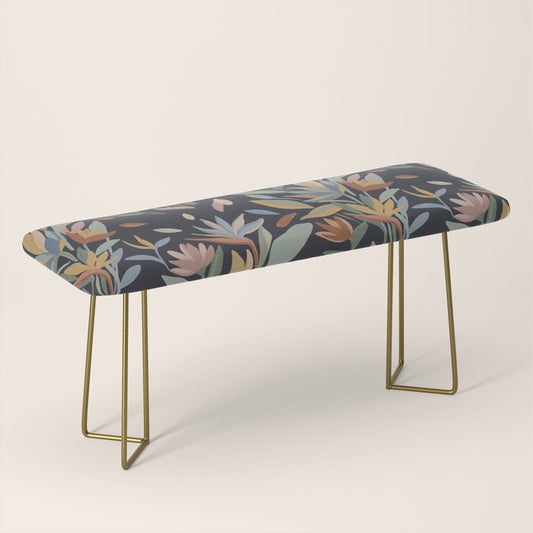 Hand Painted Floral Garden Night Bench Gallery Image 2