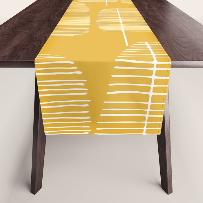 Mid Century Modern Forest Yellow Table Runner Gallery Image 1