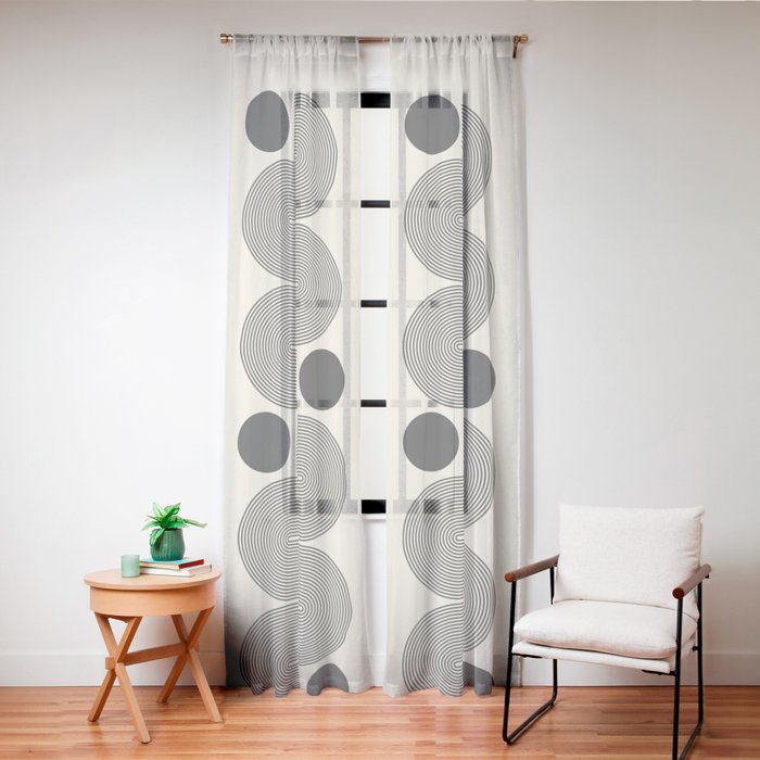 Abstraction_LINE_BLACK_DOT_VISUAL_ART_Minimlism_001A Window Curtain Gallery Image 24