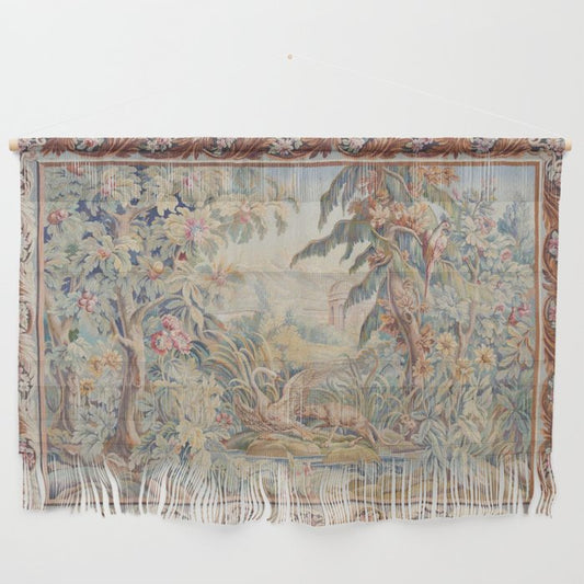 Antique 19th Century French Aubusson Landscape Tapestry with Swan Wall Hanging Gallery Image 2