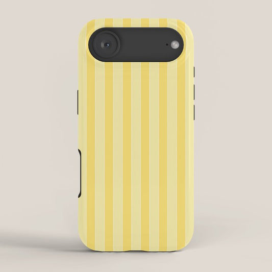 Contemporary Cottage Stripes Vertical Pattern in Yellow and White iPhone Case Gallery Image 2