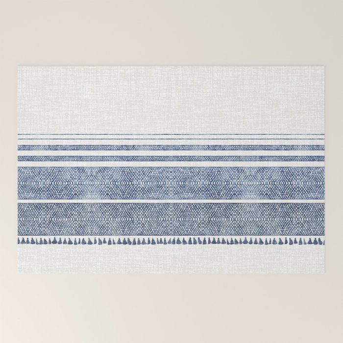 FRENCH LINEN CHAMBRAY TASSEL Welcome Mat Gallery Image 2
